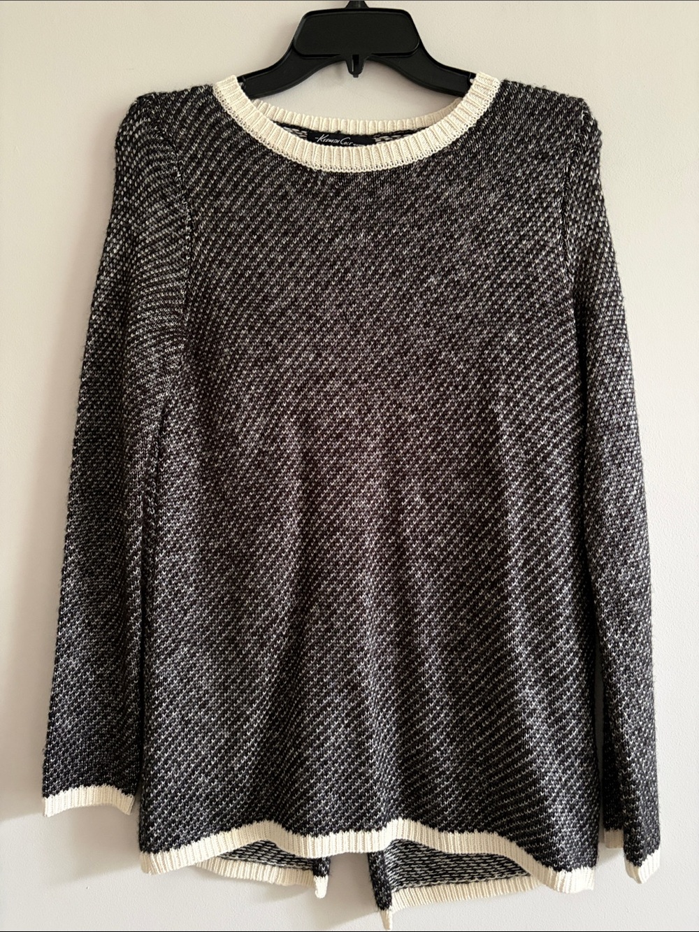 Kenneth Cole New York Black & White Marled Crewneck Sweater